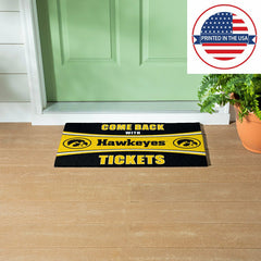 28" x 16" PVC Trapper Mat, Come Back with Tickets, University of Iowa