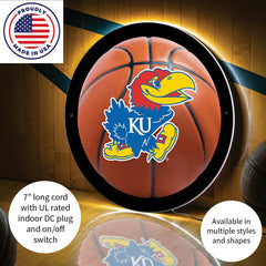 LED Wall Decor, Round, Med, Kansas Basketball