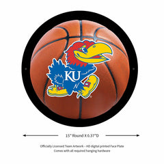 LED Wall Decor, Round, Med, Kansas Basketball