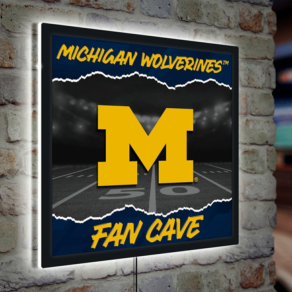 University Of Michigan 23"H x 23"L LED Wall Decor, Edgelite, Square