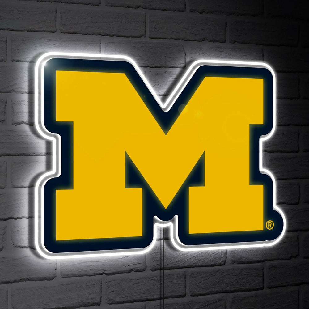 Michigan Wolverines LED Wall Decor, Glazelite, Logo