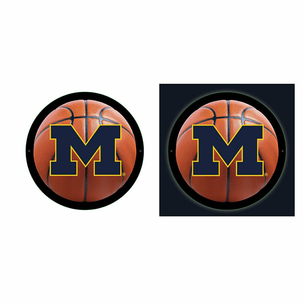 University Of Michigan College Basketball Small Round Edgelite LED Dec