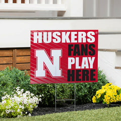 University of Nebraska Coroplast Yard Sign "Fans Play Here"