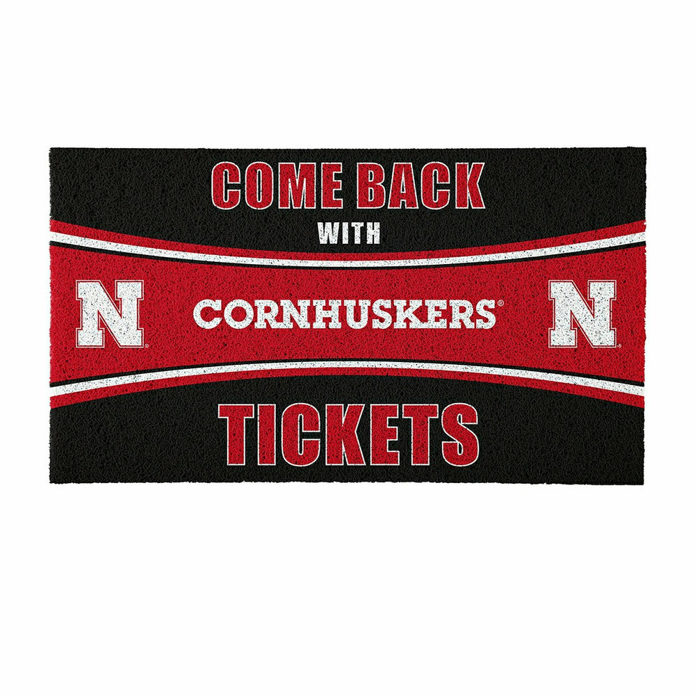 28" x 16" PVC Trapper Mat, Come Back with Tickets, University of Nebra