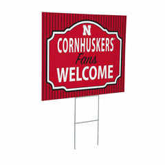 University of Nebraska Coroplast Yard Sign, "Fans Welcome"