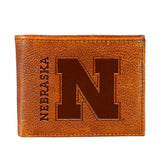 University of Nebraska, Embossed 100% Genuine Tumbled Leather Passcase