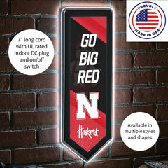 LED Wall Decor, Pennant, University of Nebraska