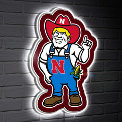LED Wall Decor, Glazelite, College Mascot, University of Nebraska