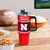 40oz Stainless Steel Canyon Cup w/ Straw, University of Nebraska
