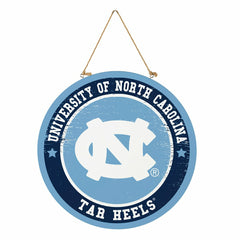 University of North Carolina Round Door Décor with Hanging Rope, 18x18