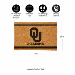 University of Oklahoma Large One Color Coir Mat, 36"x24"