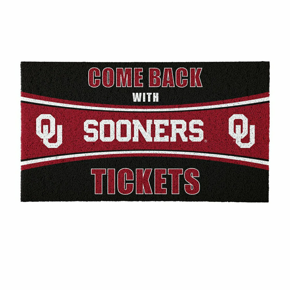 28" x 16" PVC Trapper Mat, Come Back with Tickets, University of Oklah