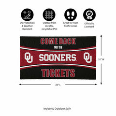 28" x 16" PVC Trapper Mat, Come Back with Tickets, University of Oklah