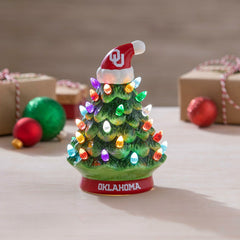 8" LED Ceramic Christmas Tree, University of Oklahoma