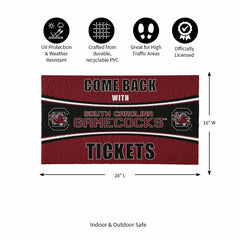 28" x 16" PVC Trapper Mat, Come Back with Tickets, University of South