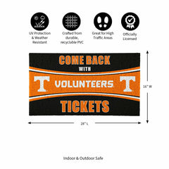 28" x 16" PVC Trapper Mat, Come Back with Tickets, University of Tenne