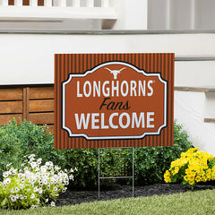 University of Texas Coroplast Yard Sign, "Fans Welcome"