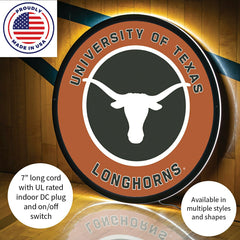 LED Wall Decor, Round, University of Texas
