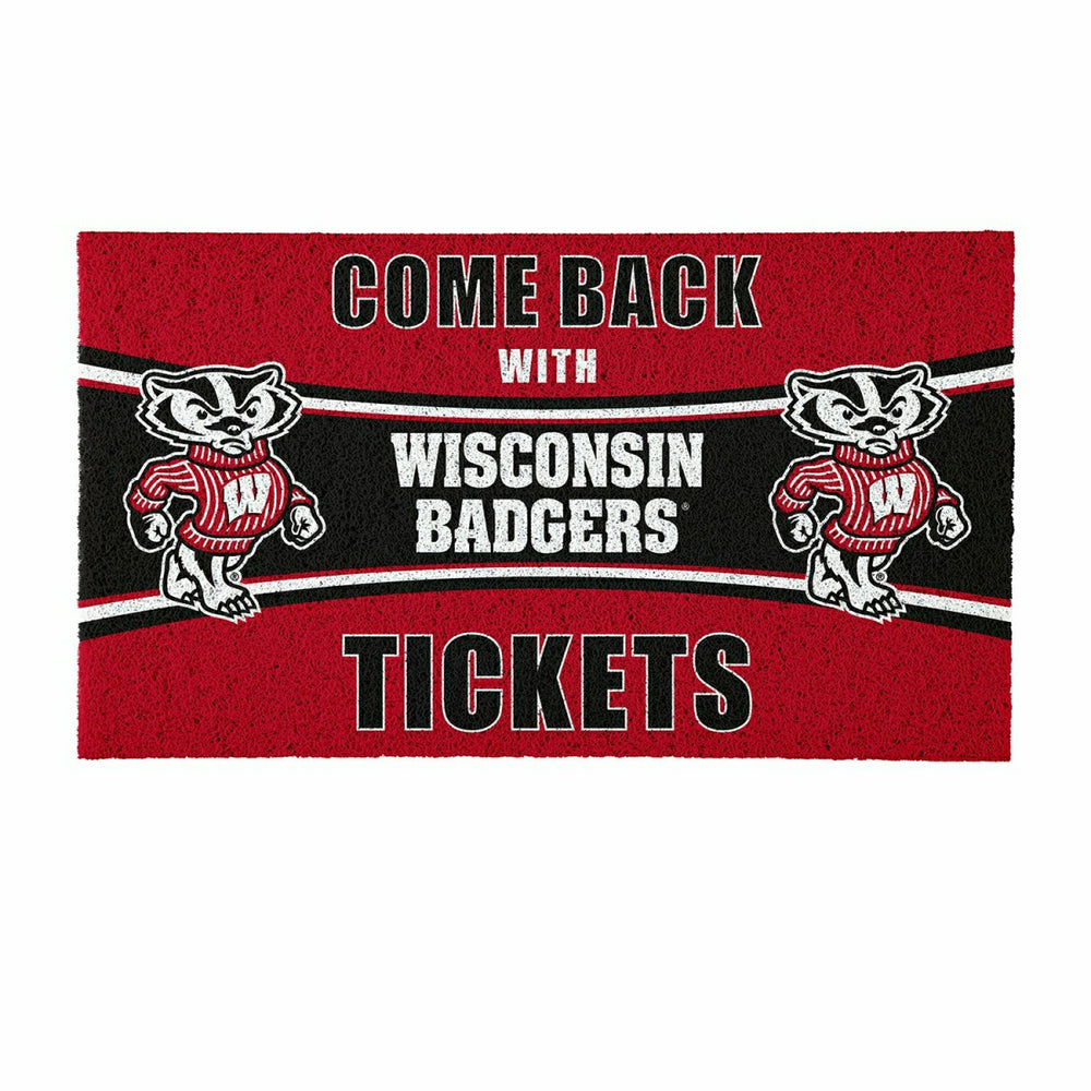 28" x 16" PVC Trapper Mat, Come Back with Tickets, University of Wisco