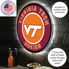 LED Wall Decor, Round, Virginia Tech