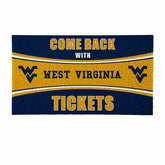 28" x 16" PVC Trapper Mat, Come Back with Tickets, West Virginia Unive