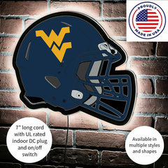 LED Wall Decor, Helmet, West Virginia University