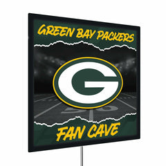 Green Bay Packers 23"H x 23"L LED Wall Decor, Edgelite, Square