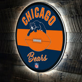 Chicago Bears NFL Football Large Round Vintage Edgelite LED Decor