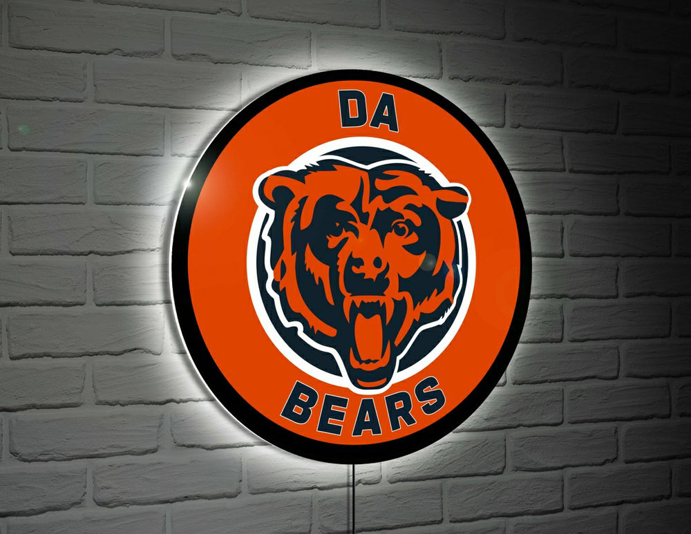 Chicago Bears Da Bears NFL Football Large Round Edgelite LED Decor