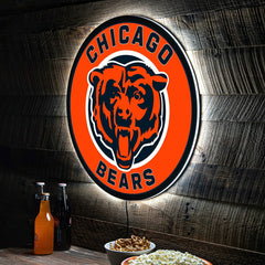LED Wall Decor, Round, Chicago Bears