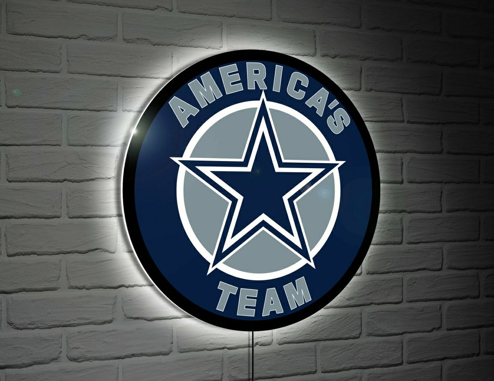Dallas Cowboys America's Team NFL Football Large Round Edgelite LED De