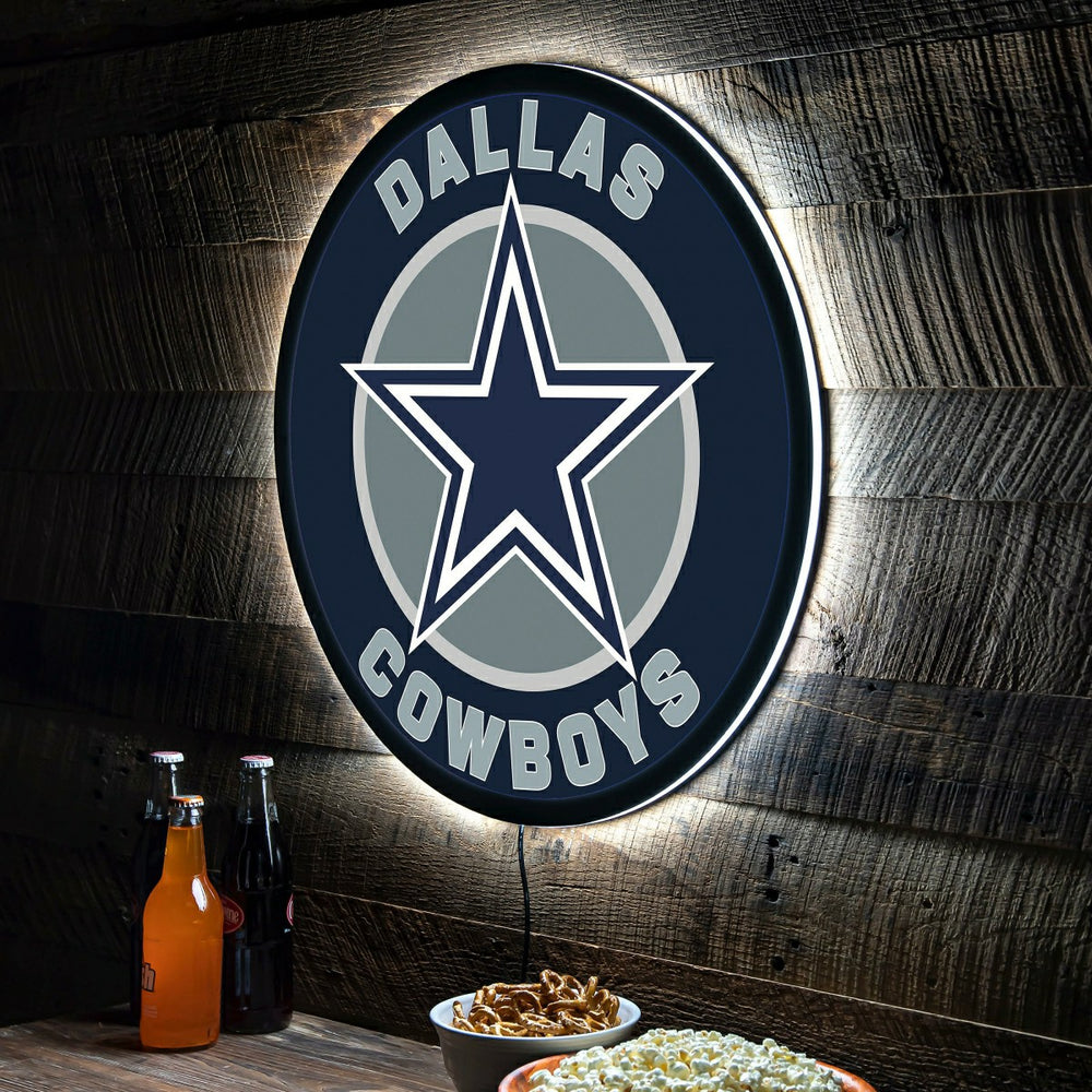 LED Wall Decor, Round, Dallas Cowboys