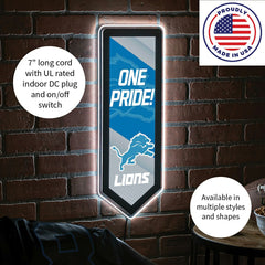 LED Wall Decor, Pennant, Detroit Lions