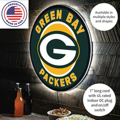 LED Wall Decor, Round, Green Bay Packers
