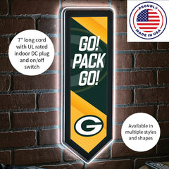 LED Wall Decor, Pennant, Green Bay Packers
