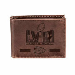 Kansas City Chiefs, Wallet, Bi-Fold, SB58 Champions, Brown