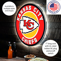 LED Wall Decor, Round, Kansas City Chiefs