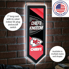 LED Wall Decor, Pennant, Kansas City Chiefs