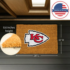 Coir Mat, 16"x28", Kansas City Chiefs