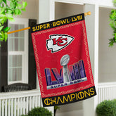 Kansas City Chiefs SB58 Champions Embossed Suede House Flag