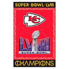 Kansas City Chiefs SB58 Champions Embossed Suede House Flag
