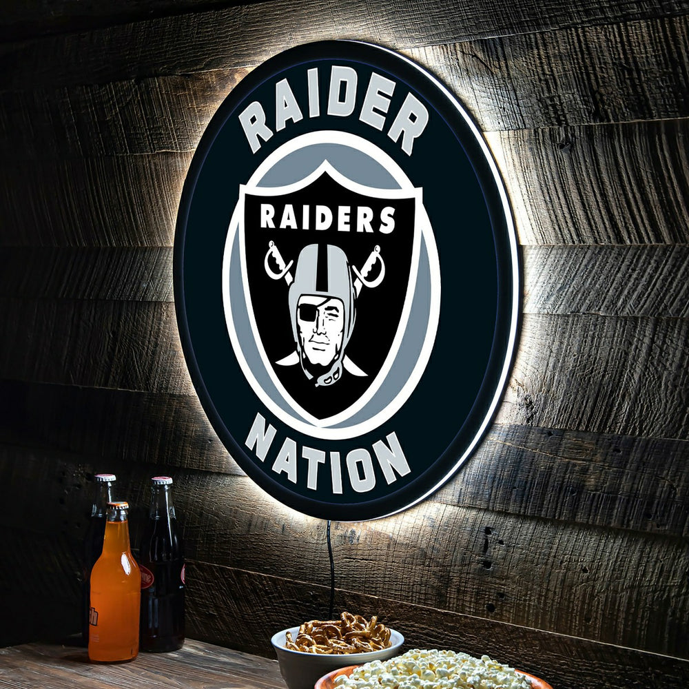 LED Wall Decor, Round, Las Vegas Raiders