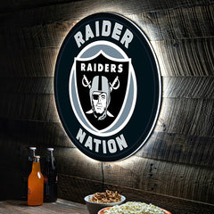 LED Wall Decor, Round, Las Vegas Raiders