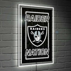 Las Vegas Raiders NFL Football Rectangle Neolite LED Decor