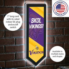LED Wall Decor, Pennant, Minnesota Vikings