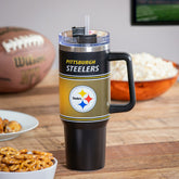 40oz Stainless Steel Canyon Cup w/ Straw, Pittsburgh Steelers