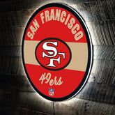 San Francisco 49ers NFL Football Large Round Vintage Edgelite LED Deco
