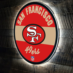 San Francisco 49ers NFL Football Large Round Vintage Edgelite LED Deco