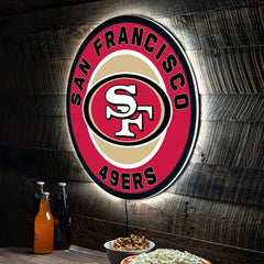 LED Wall Decor, Round, San Francisco 49ers