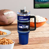 40oz Stainless Steel Canyon Cup w/ Straw, Seattle Seahawks